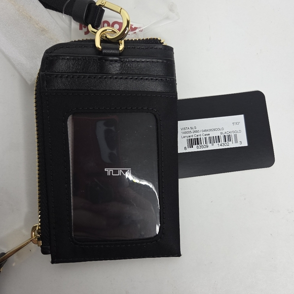 Tumi Vista Sling Black Lanyard Card Case NWT - Picture 2 of 7